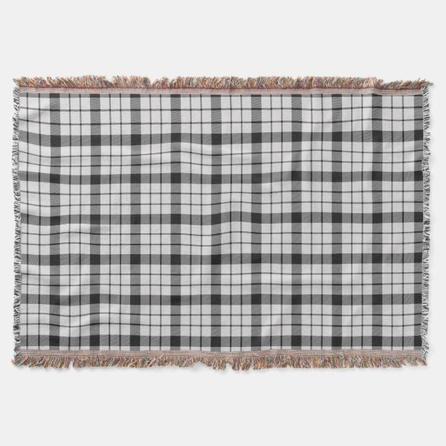 MacFarlane Tartan Plaid Pattern Red Throw Blanket (Front)