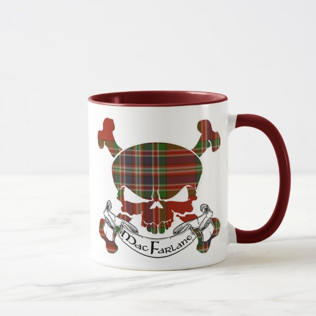 MacFarlane Tartan Skull Mug (Right)