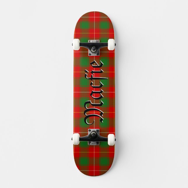 Macfie McFee Tartan Scottish Plaid Pattern Skateboard (Front)