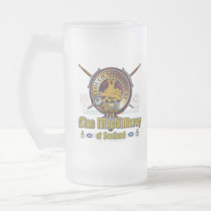 MacGillivray Clan Badge Frosted Glass Beer Mug