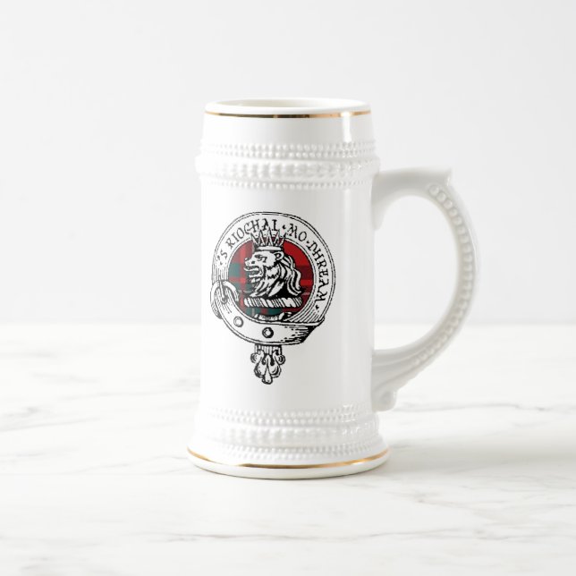 MacGregor Clan Badge (Please Edit Name) Beer Stein (Right)