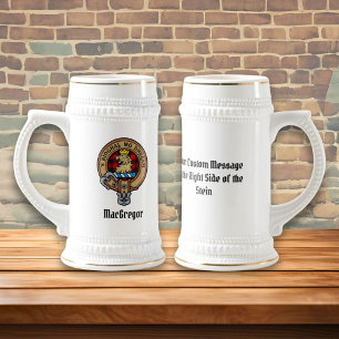 MacGregor Crest over Rob Roy Tartan Beer Stein