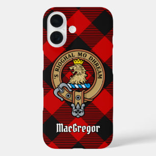 MacGregor Crest over Rob Roy Tartan iPhone Case
