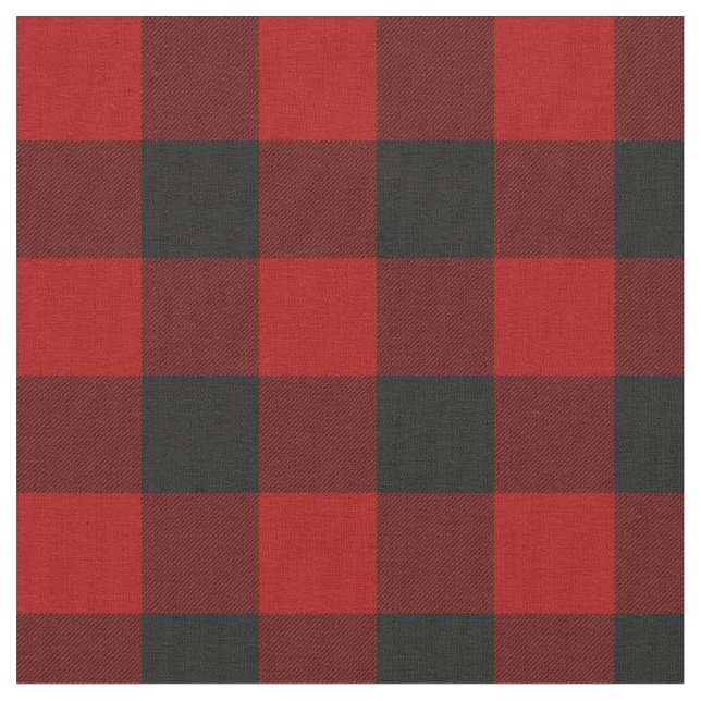 MacGregor | Rob Roy | Buffalo Plaid Red Tartan Fabric (Close Up)