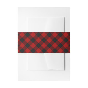 MacGregor Rob Roy Buffalo Plaid Red Tartan Invitation Belly Band