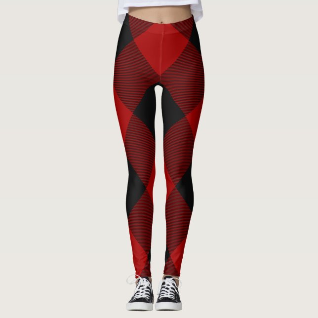 MacGregor | Rob Roy | Buffalo Plaid Red Tartan Leggings (Front)