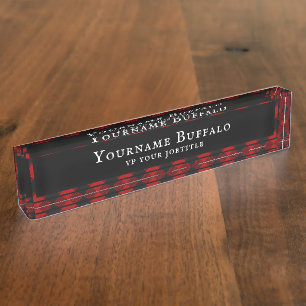 MacGregor   Rob Roy   Buffalo Plaid Red Tartan Nameplate
