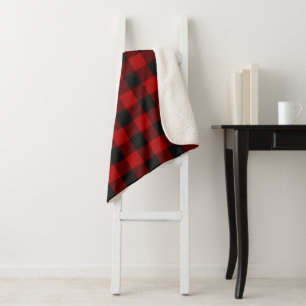 MacGregor   Rob Roy   Buffalo Plaid Red Tartan Sherpa Blanket