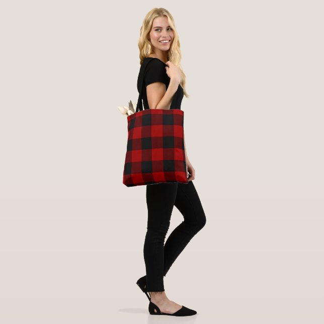 MacGregor | Rob Roy | Buffalo Plaid Red Tartan Tote Bag (On Model)