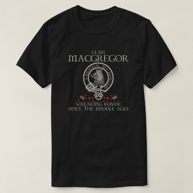 MacGregor Rob Roy Clan crest Scottish surname tart T-Shirt (Design Front)