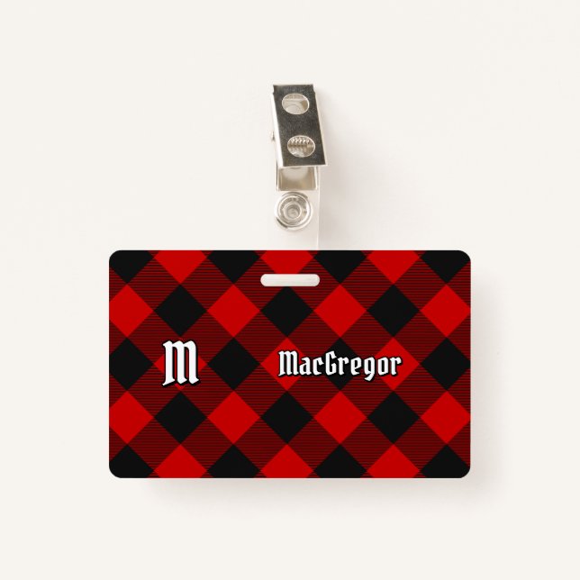 MacGregor Rob Roy Tartan Badge ID Badge (Front with Clip)