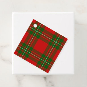 MacGregor tartan red green plaid Favour Tags