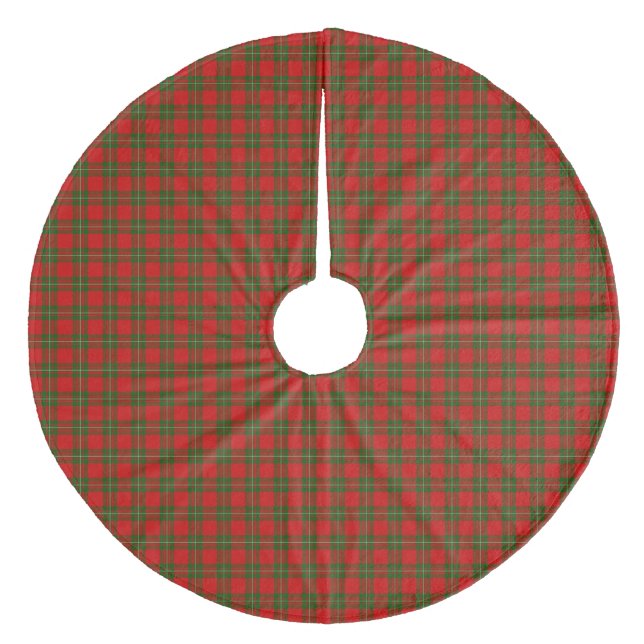 MacGregor tartan red green plaid Fleece Tree Skirt (Front)