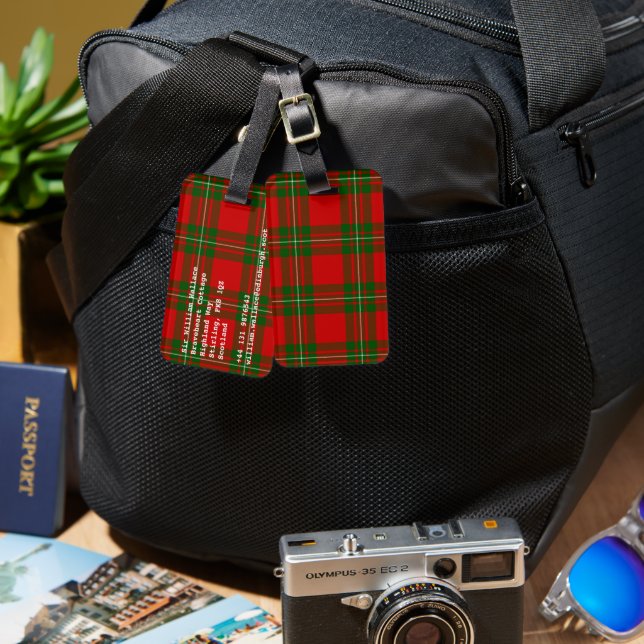 MacGregor tartan red green plaid Luggage Tag (Front & Back)