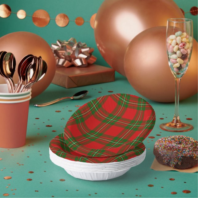 MacGregor tartan red green plaid Paper Plate (Multi)