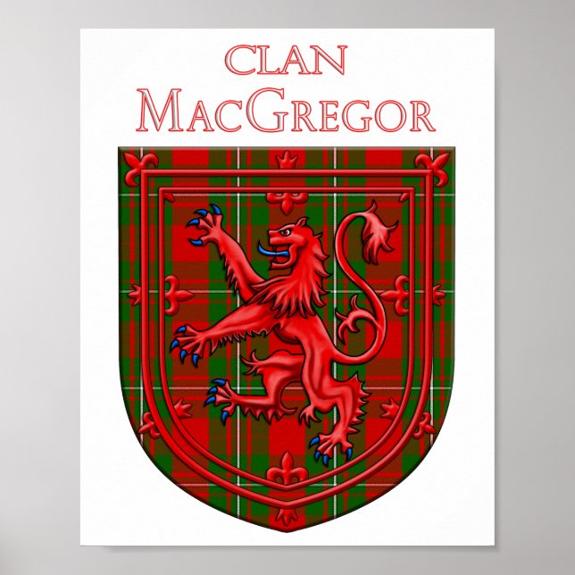 MacGregor Tartan Scottish Plaid Lion Rampant Poster (Front)