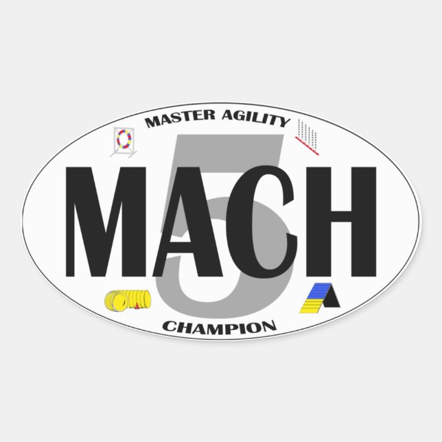MACH 5 Dog Agility Title Sticker (Front)