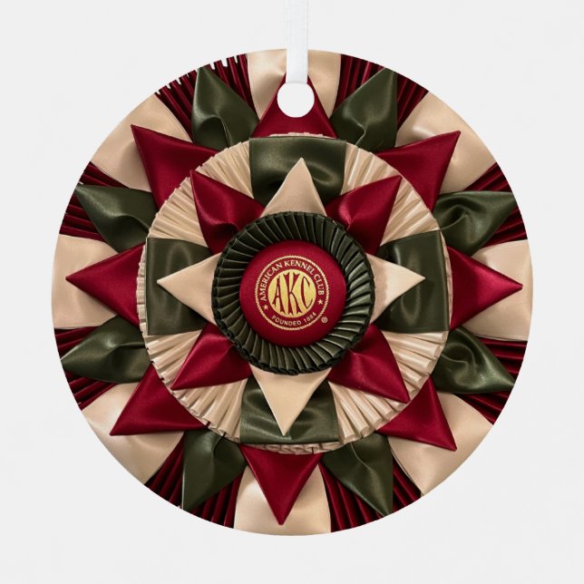 MACH Dog Rosette Custom Christmas Metal Tree Decoration (Front)