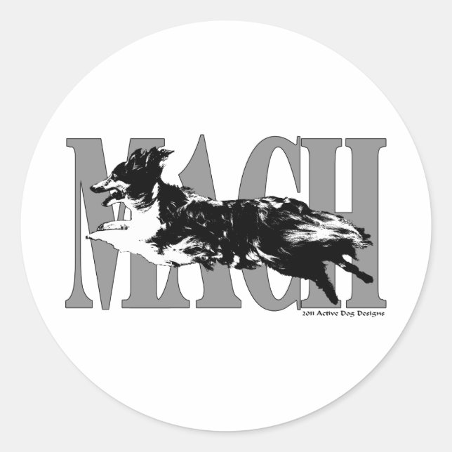 MACH Sheltie Classic Round Sticker (Front)