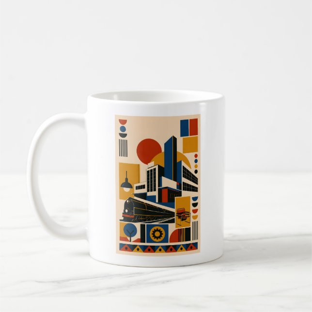 Machine Age – Geometric Art Mug (Left)