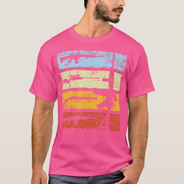 Machine Gun Pistol Shooter Shooting T-Shirt (Front)