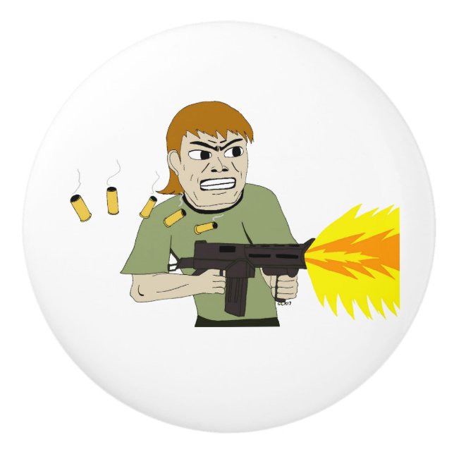 machine gunner ceramic knob (Front)