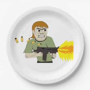 machine gunner paper plate