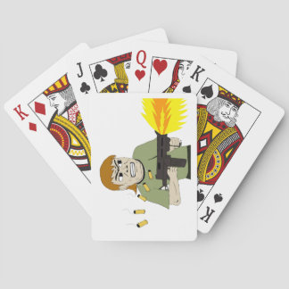 machine gunner playing cards