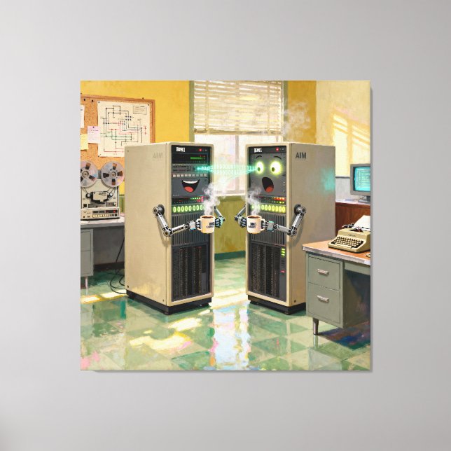 “Machine Language”  -  Humourous Technology        Canvas Print (Front)