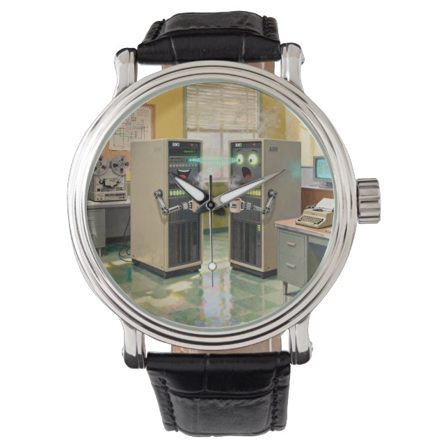 “Machine Language”  -  Humourous Technology        Watch (Front)