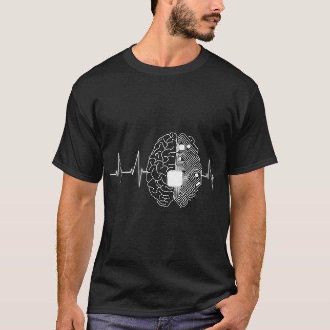 Machine Learning AI Data Science Heartbeat Data En T-Shirt (Front)