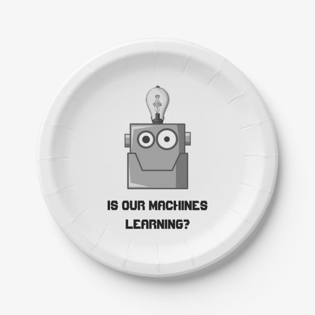 Machine Learning Technology Humour Paper Plate (Front)