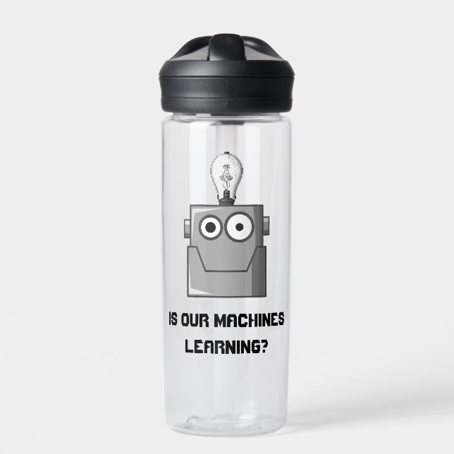 Machine Learning Technology Humour Water Bottle (Front)