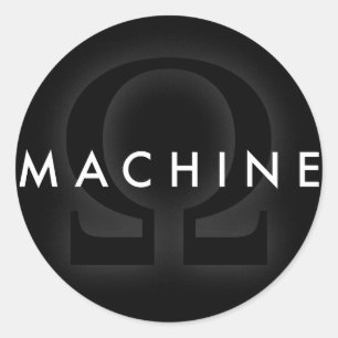 machine omega classic round sticker