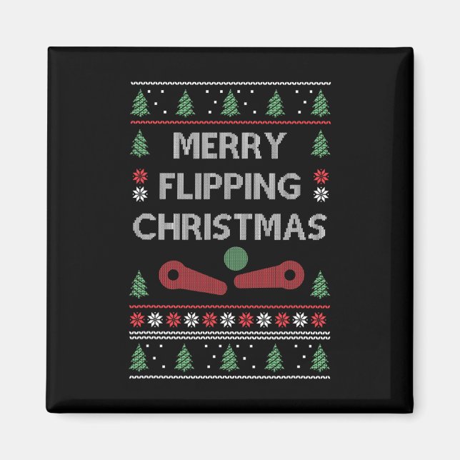 Machine Retro Arcade Game Gamer Pinball Christmas  Magnet (Front)