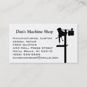 Machine shop business card