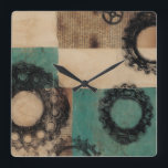 Machinery II Square Wall Clock<br><div class="desc">Home Décor</div>