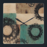 Machinery II Square Wall Clock<br><div class="desc">Home Décor</div>