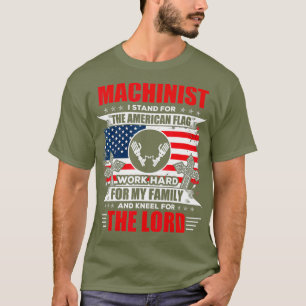 Machinist  American Flag Machinist Tee Gift