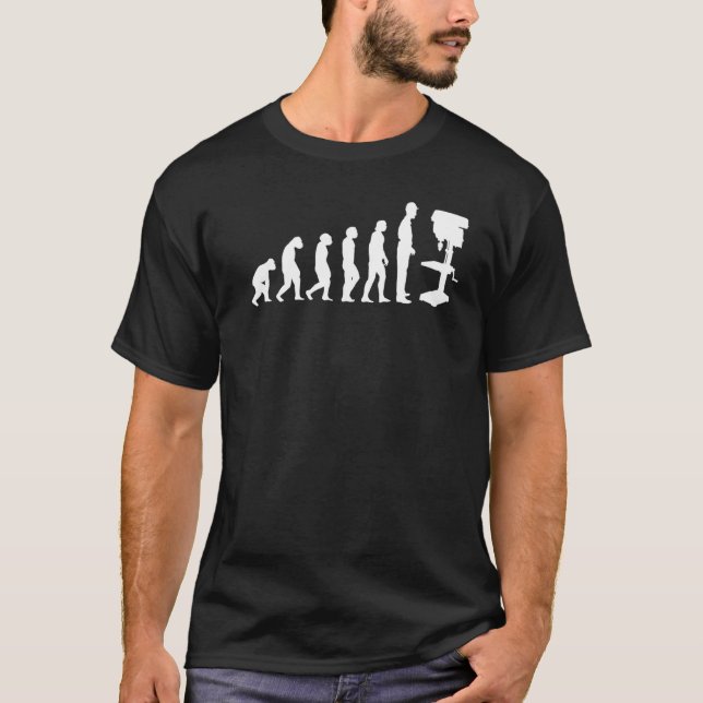 Machinist Engineer Evolution  Cnc Machinist T-Shirt (Front)