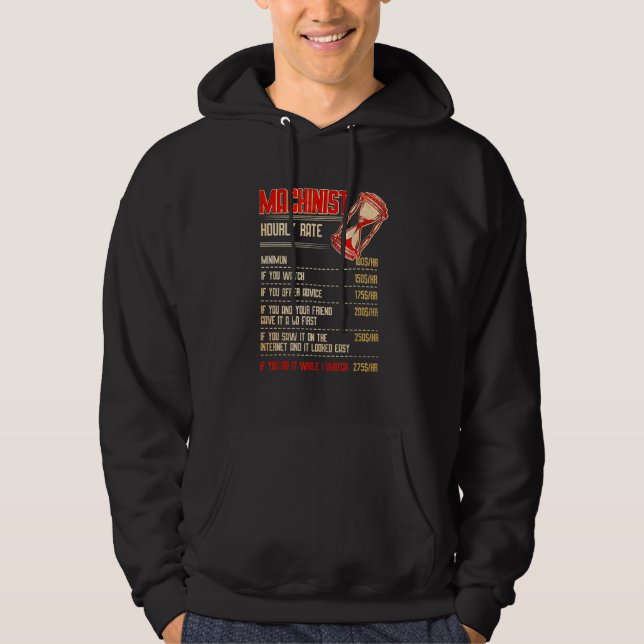 Machinist Hourly Rate Hoodie (Front)