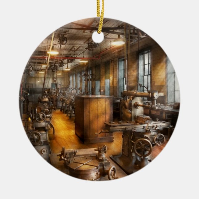 Machinist - Industrious Society Ceramic Tree Decoration (Front)