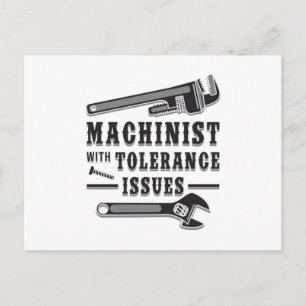 Machinist Machine Mechanic CNC Funny Gift Idea Postcard