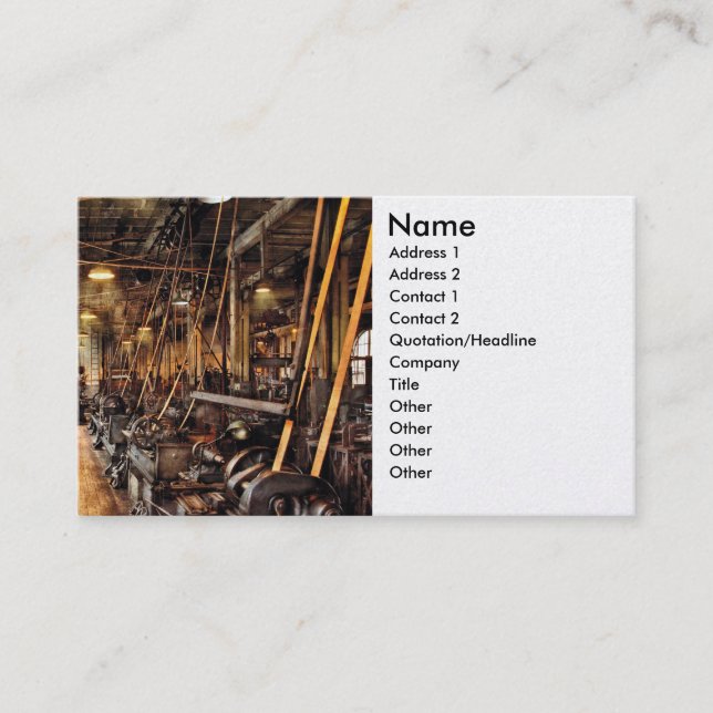 Machinist - Machine Shop Circa 1900's Business Card (Front)