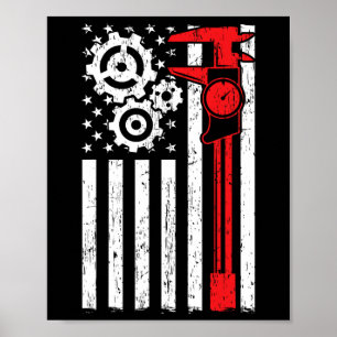 Machinist Patriotic Machine Tools Operator Indepen Poster
