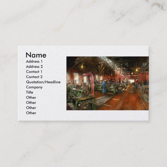 Machinist - Pumping out parts 1905 Business Card (Front)