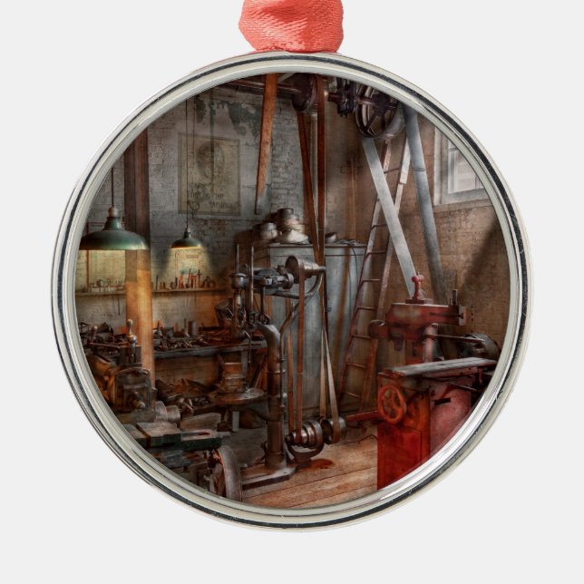 Machinist - The modern workshop Metal Tree Decoration (Front)