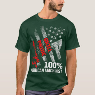 Machinist US Flag Machine Operator Machining T-Shirt