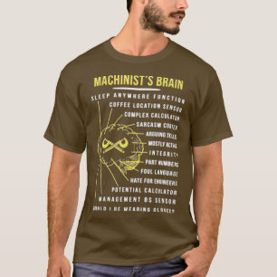 Machinists Brain Lots Of Things Run Through T-Shirt