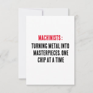 Machinists: Turning metal into masterpieces, one c Thank You Card
